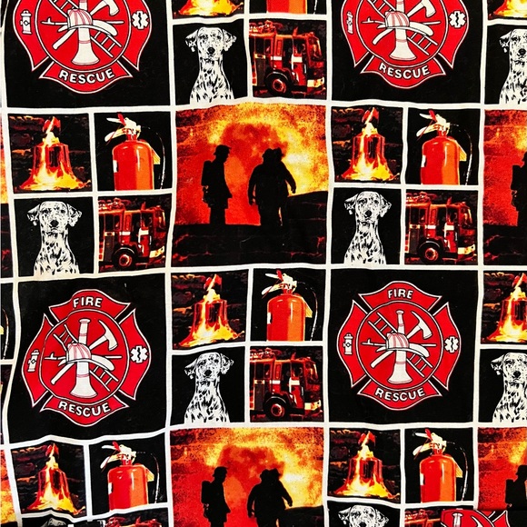Scrub Top Custom Firefighter XS NWOT - Picture 2 of 6